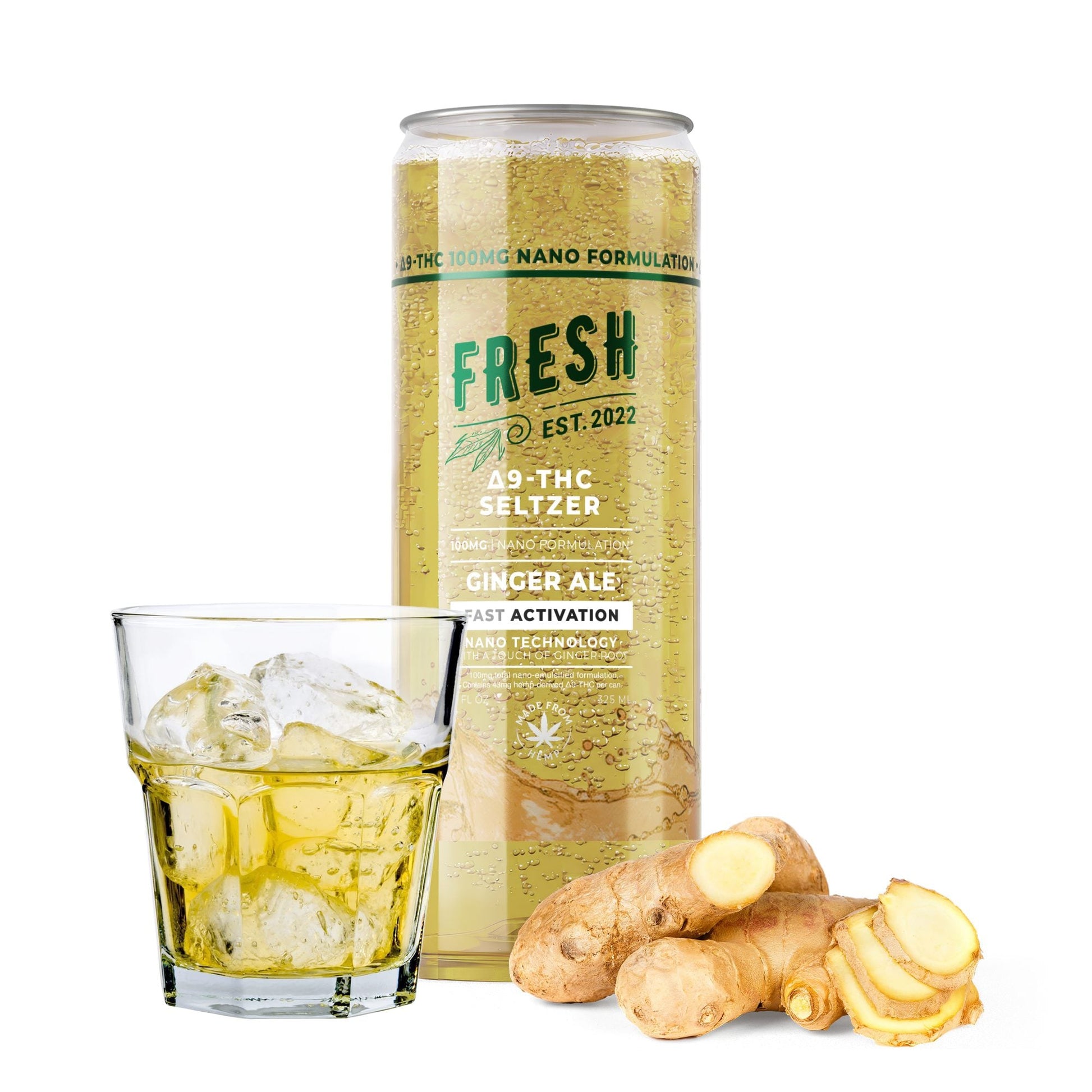 100mg Ginger Ale THC Seltzer - D9 Nano - Fresh