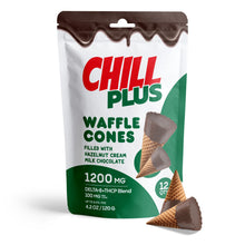 100mg Hazelnut Cream + Milk Chocolate Waffle Cones - D8 & THCP - Chill Plus