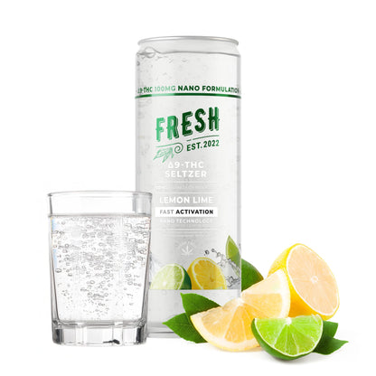 100mg Lemon Lime THC Seltzer - D9 Nano - Fresh