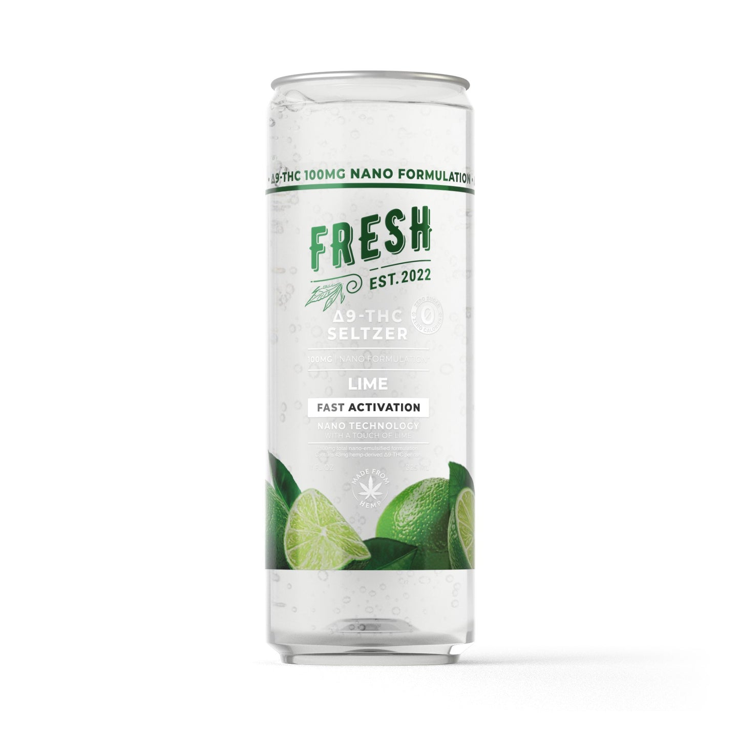 100mg Lime THC Seltzer - D9 Nano - Fresh