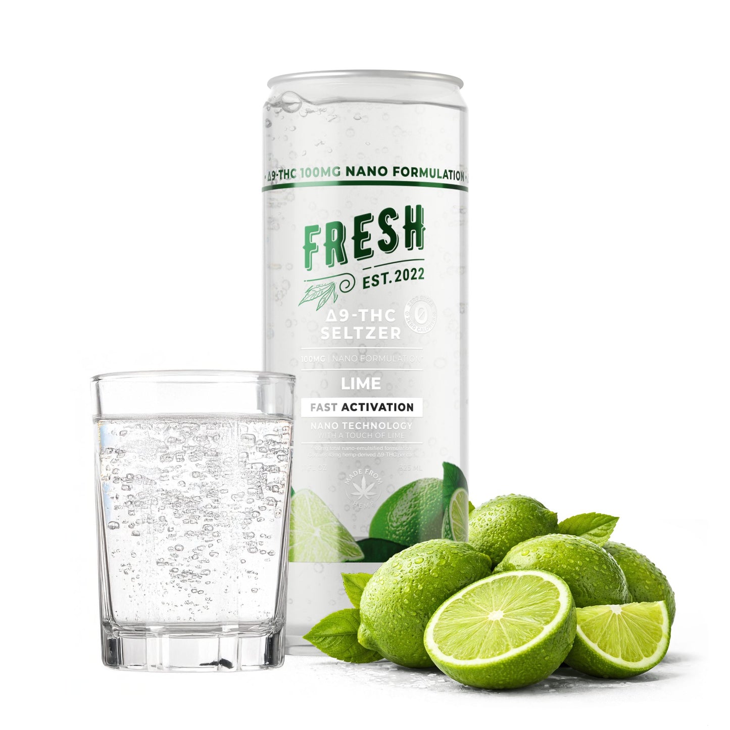 100mg Lime THC Seltzer - D9 Nano - Fresh
