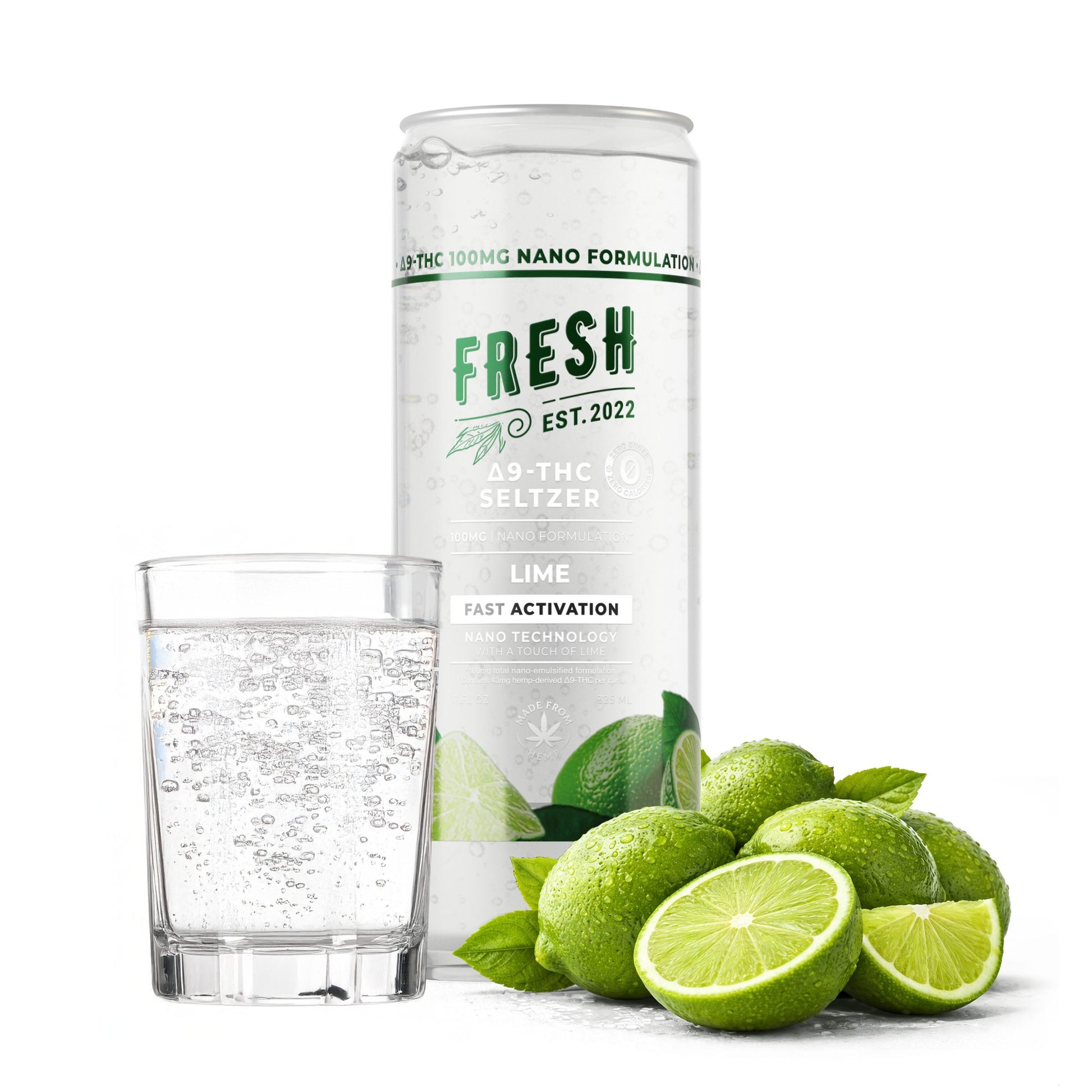 100mg Lime THC Seltzer - D9 Nano - Fresh