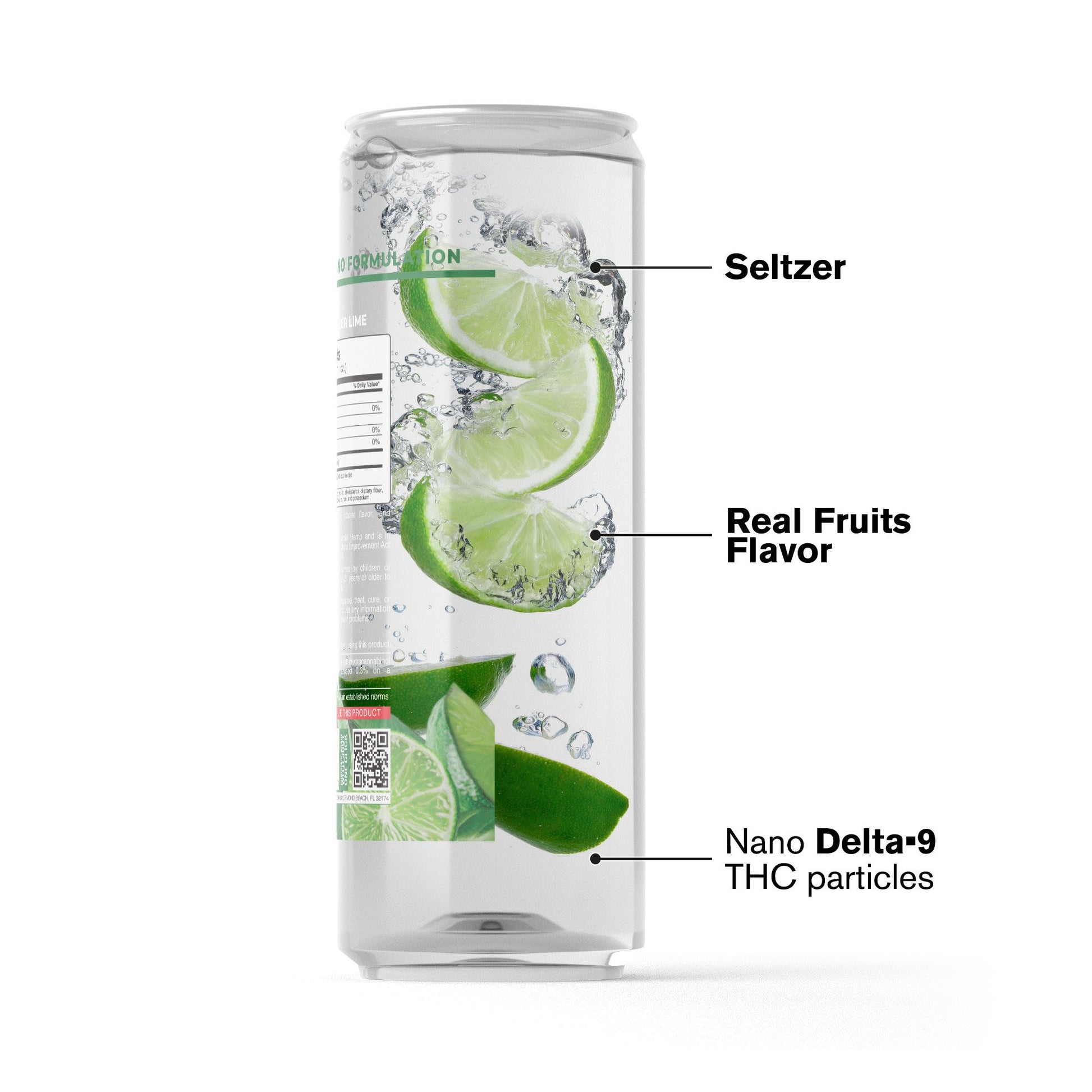 100mg Lime THC Seltzer - D9 Nano - Fresh
