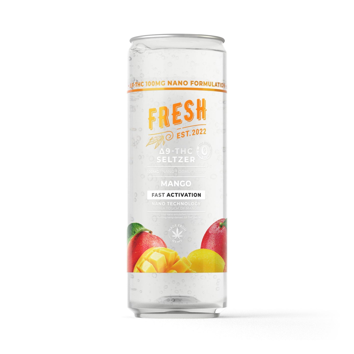 100mg Mango THC Seltzer - D9 Nano - Fresh