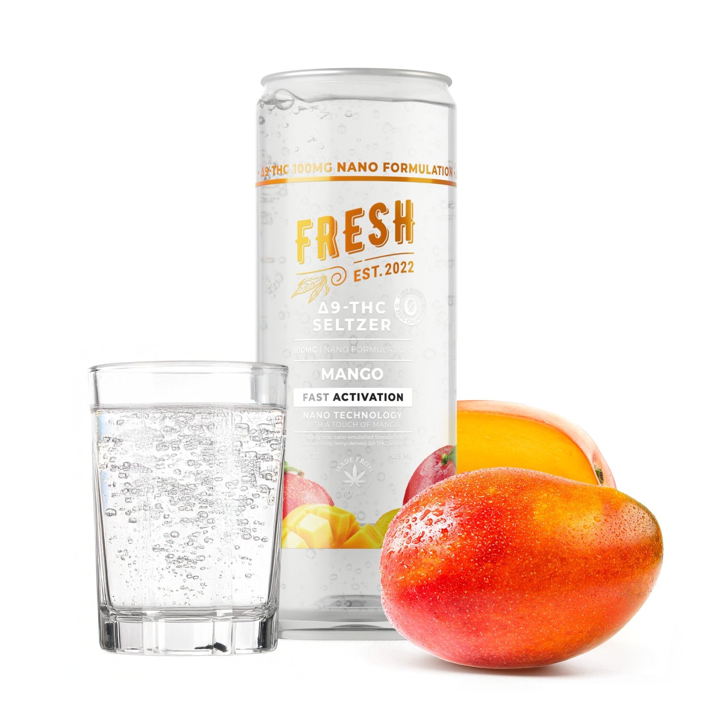 100mg Mango THC Seltzer - D9 Nano - Fresh