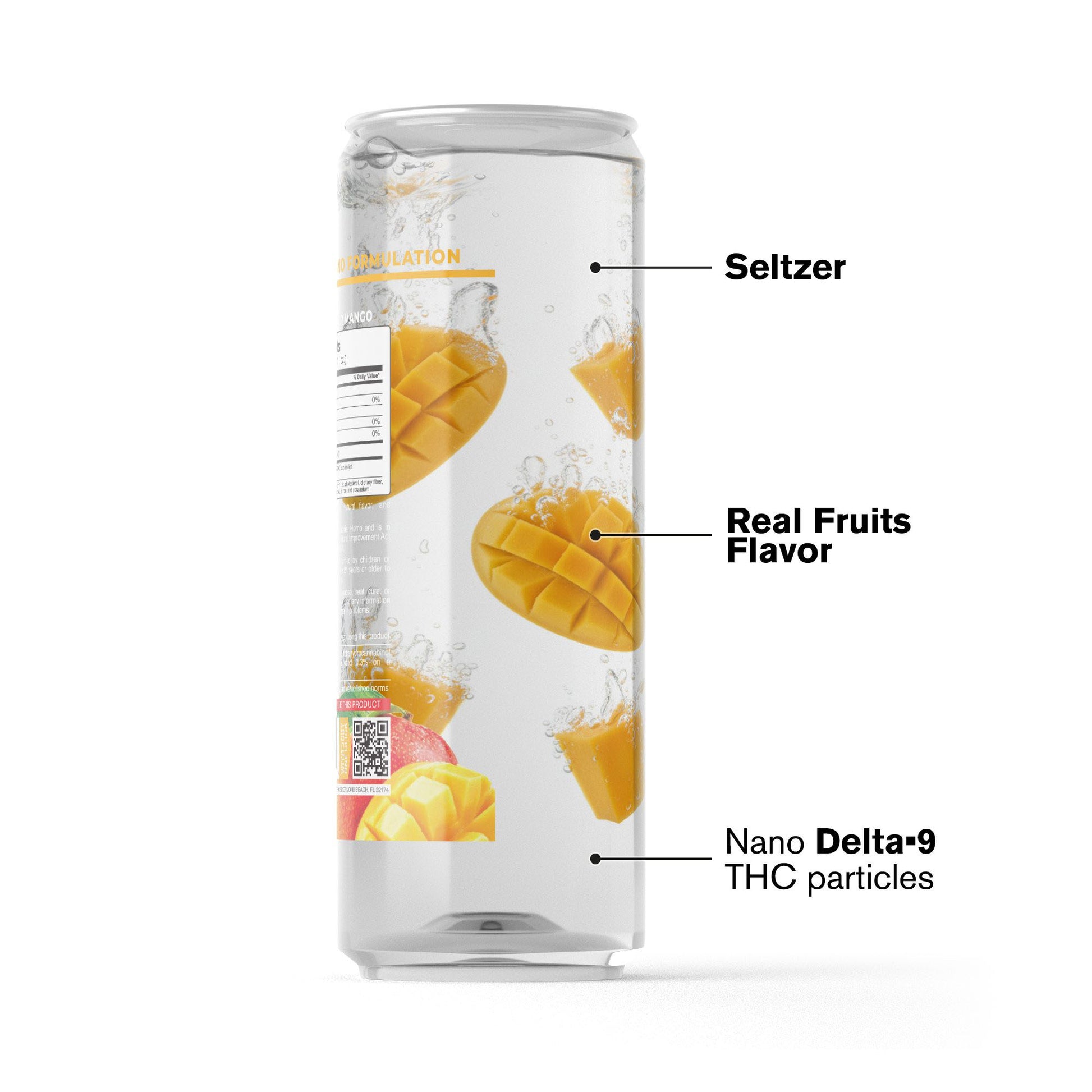 100mg Mango THC Seltzer - D9 Nano - Fresh