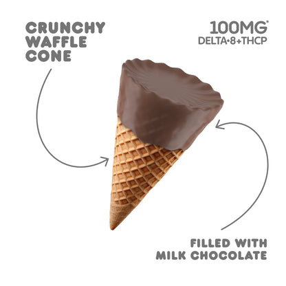 100mg Milk Chocolate Waffle Cones - D8 & THCP - Chill Plus