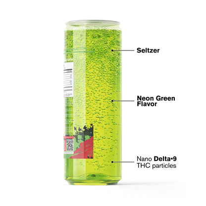 100mg Neon Green THC Seltzer - D9 Nano - Fresh
