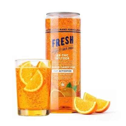 100mg Orange Candy Pop THC Seltzer - D9 Nano - Fresh