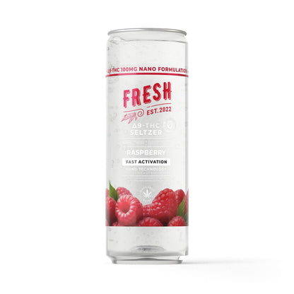 100mg Raspberry THC Seltzer - Delta 9 Nano - Fresh