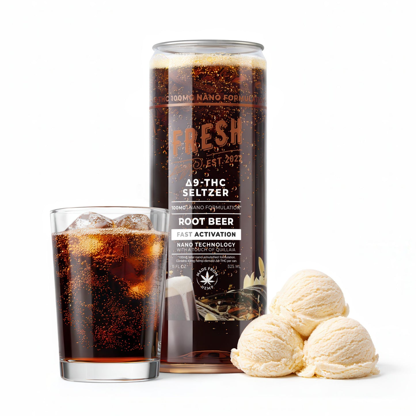 100mg Root Beer THC Seltzer - D9 Nano - Fresh