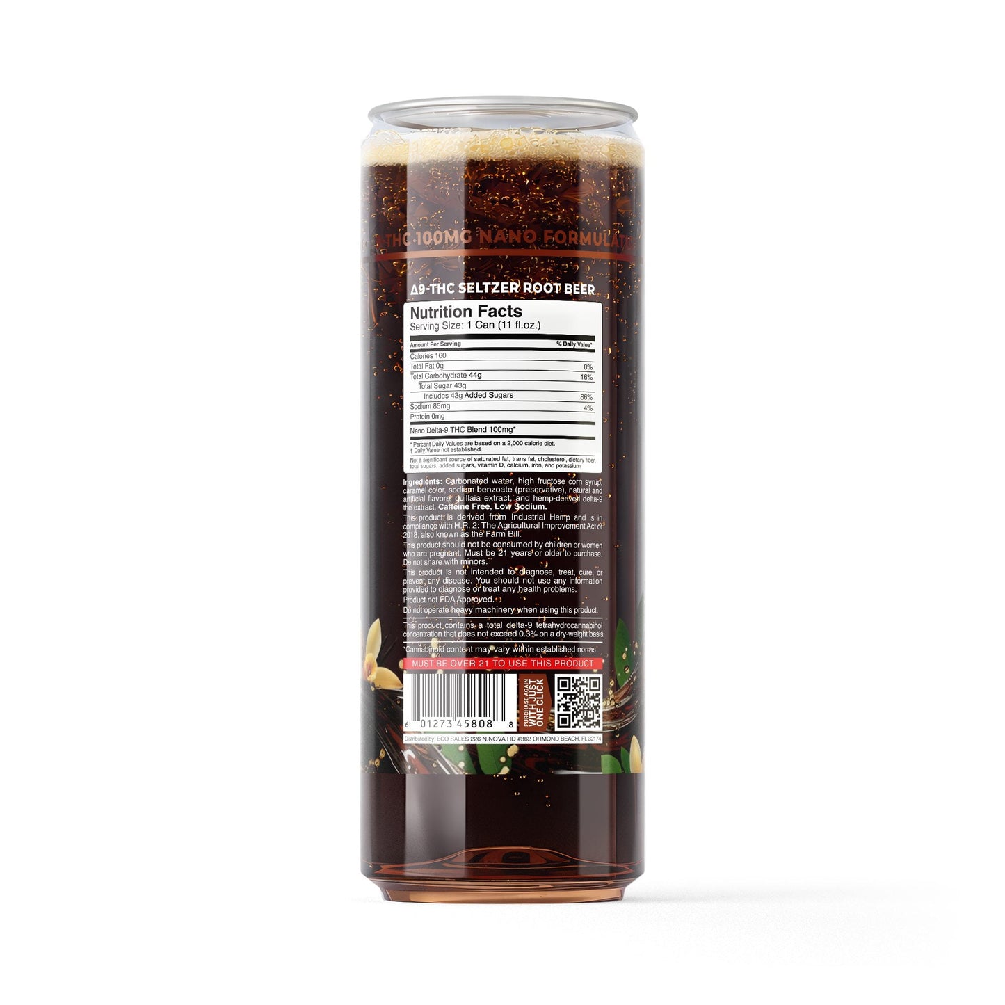 100mg Root Beer THC Seltzer - D9 Nano - Fresh