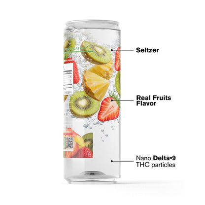 100mg Strawberry Sunset THC Seltzer - D9 Nano - Fresh