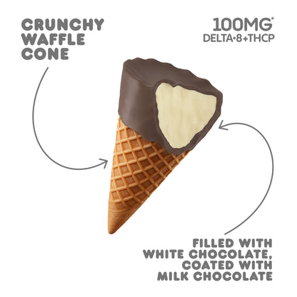100mg White Chocolate Waffle Cones - D8 & THCP - Chill Plus