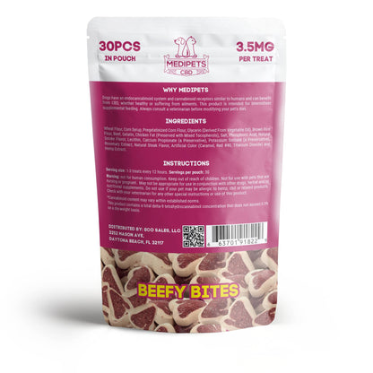 105mg CBD Pet Treats For Dogs - Beefy Bites - MediPets