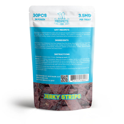 105mg CBD Pet Treats For Dogs - Jerky Strips - MediPets
