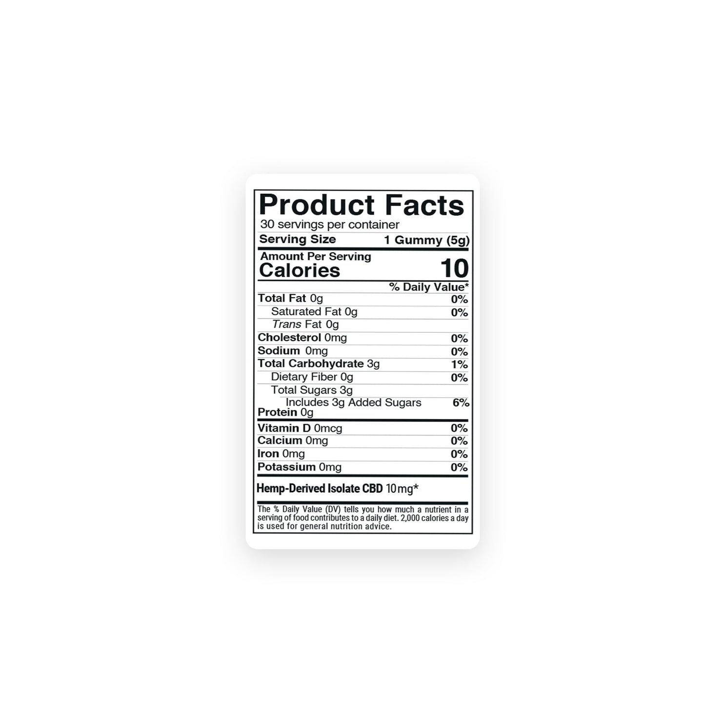 10mg CBD Isolate Gummies - Tropical Mix - Chill