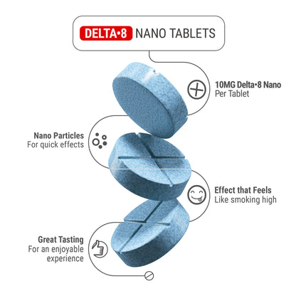 10mg D8 Nano Tablets - Blueberry - Chill Plus
