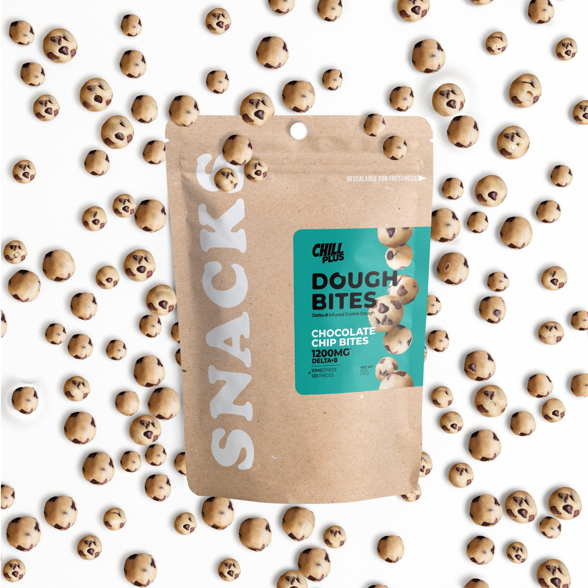10mg Delta 8 Dough Bites - Chocolate Chip Bites - Chill Plus