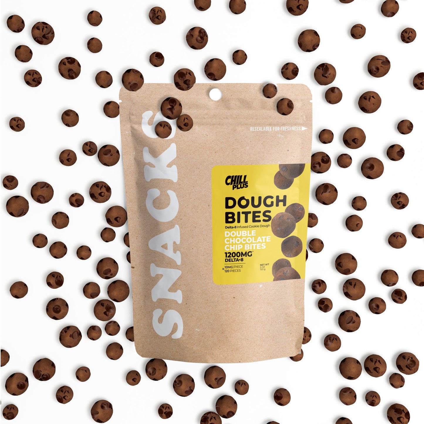 10mg Delta 8 Dough Bites - Double Chocolate Chip Bites - Chill Plus