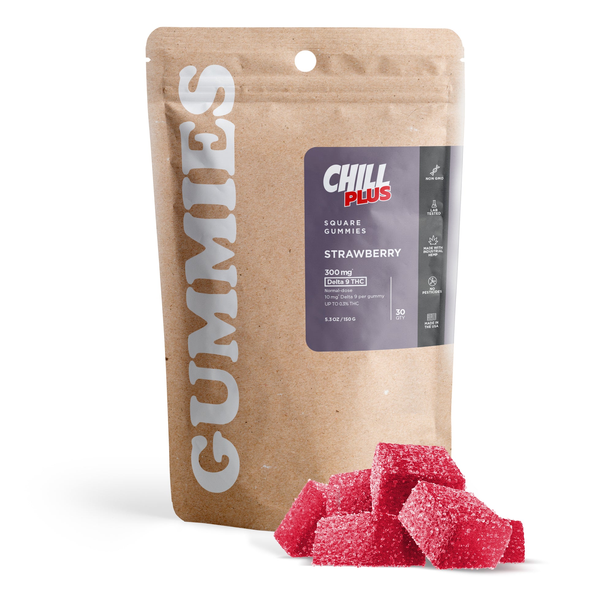 10mg Delta 9 Gummies - Strawberry - Chill Plus