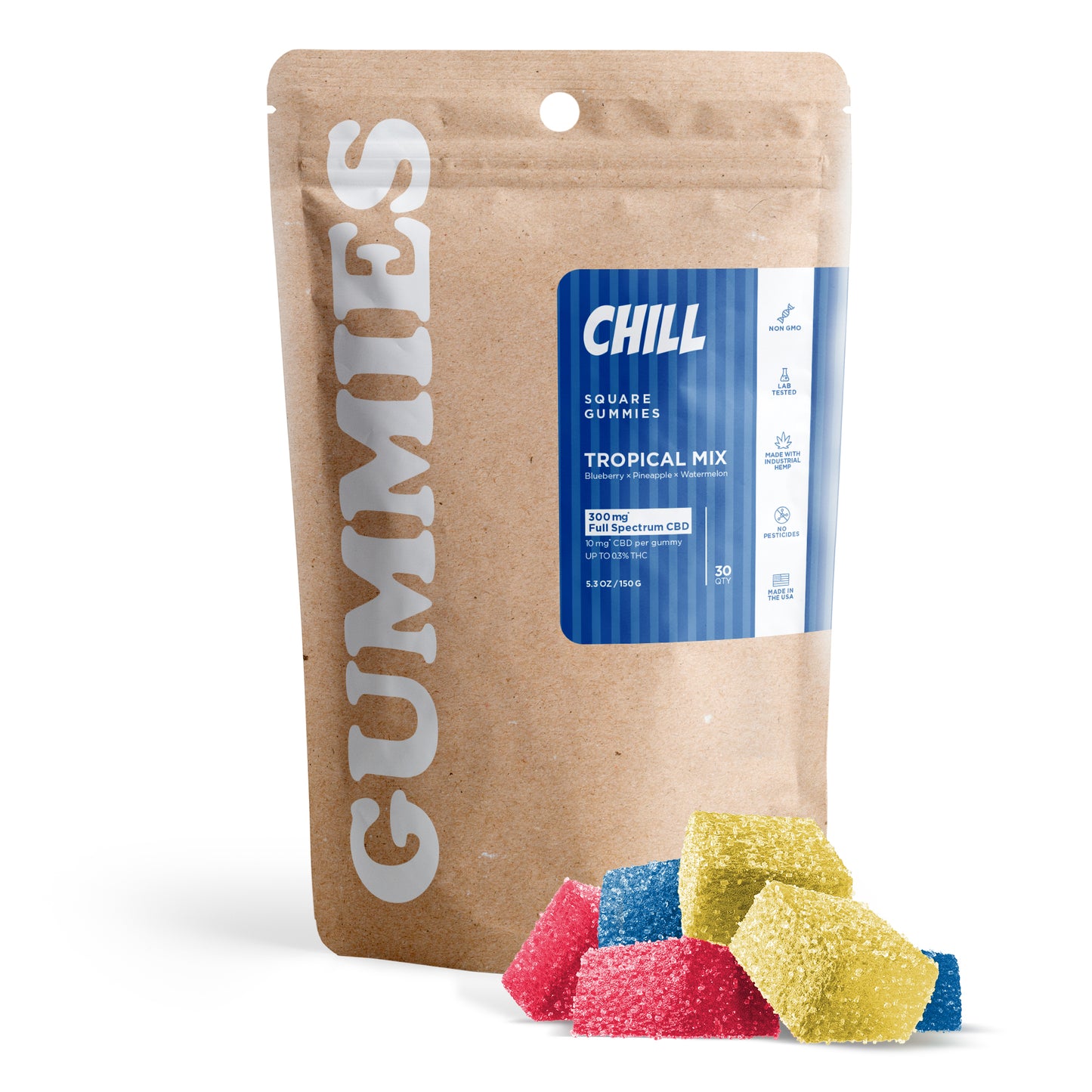 10mg Full Spectrum CBD Gummies - Tropical Mix - Chill