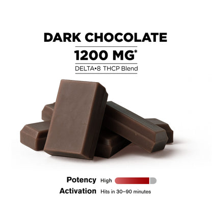 1,200mg Dark Chocolate Bar - Delta 8 - Chill Plus