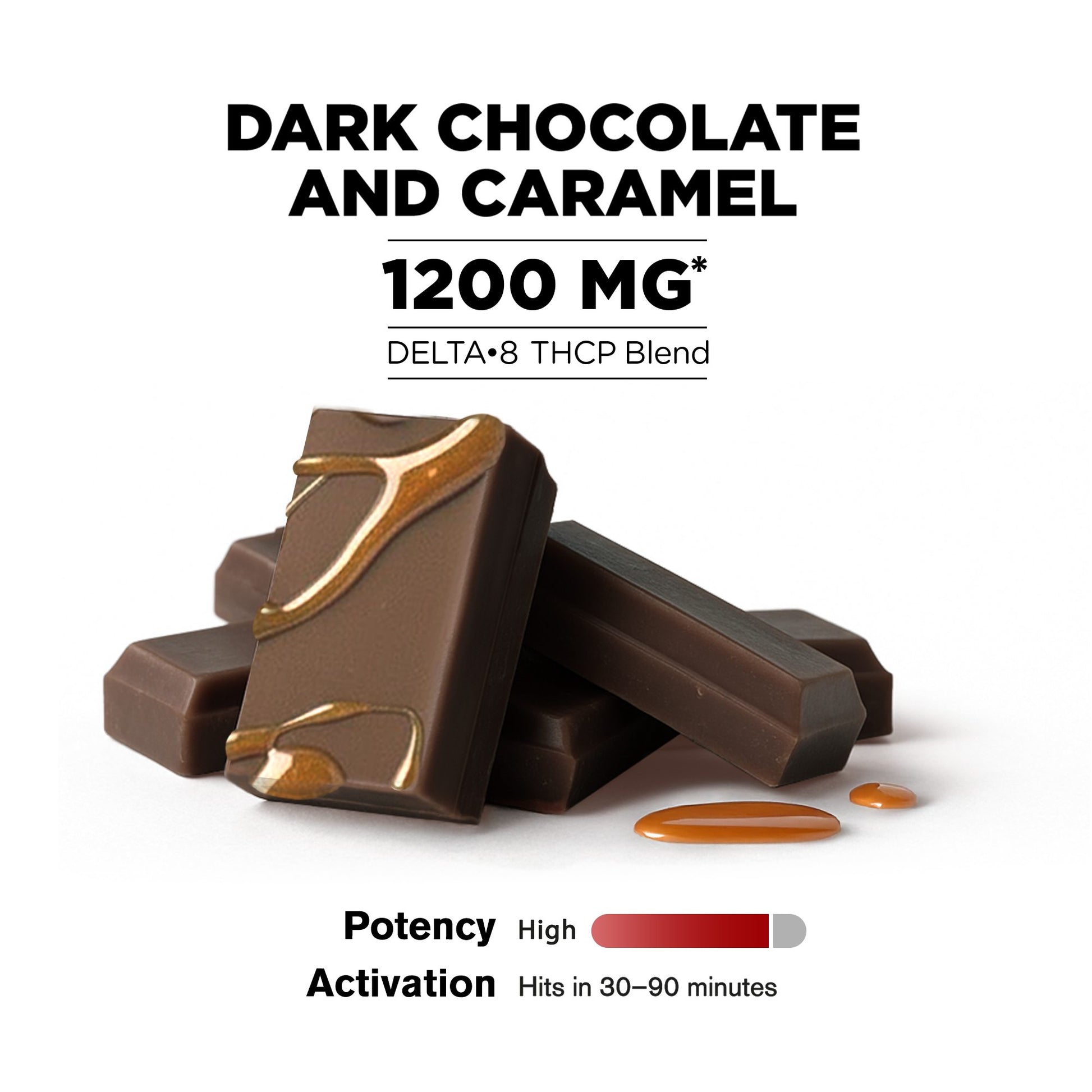 1,200mg Dark Chocolate & Caramel Bar - Delta 8 - Chill Plus