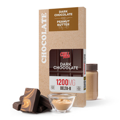 1,200mg Dark Chocolate & Peanut Butter Bar - Delta 8