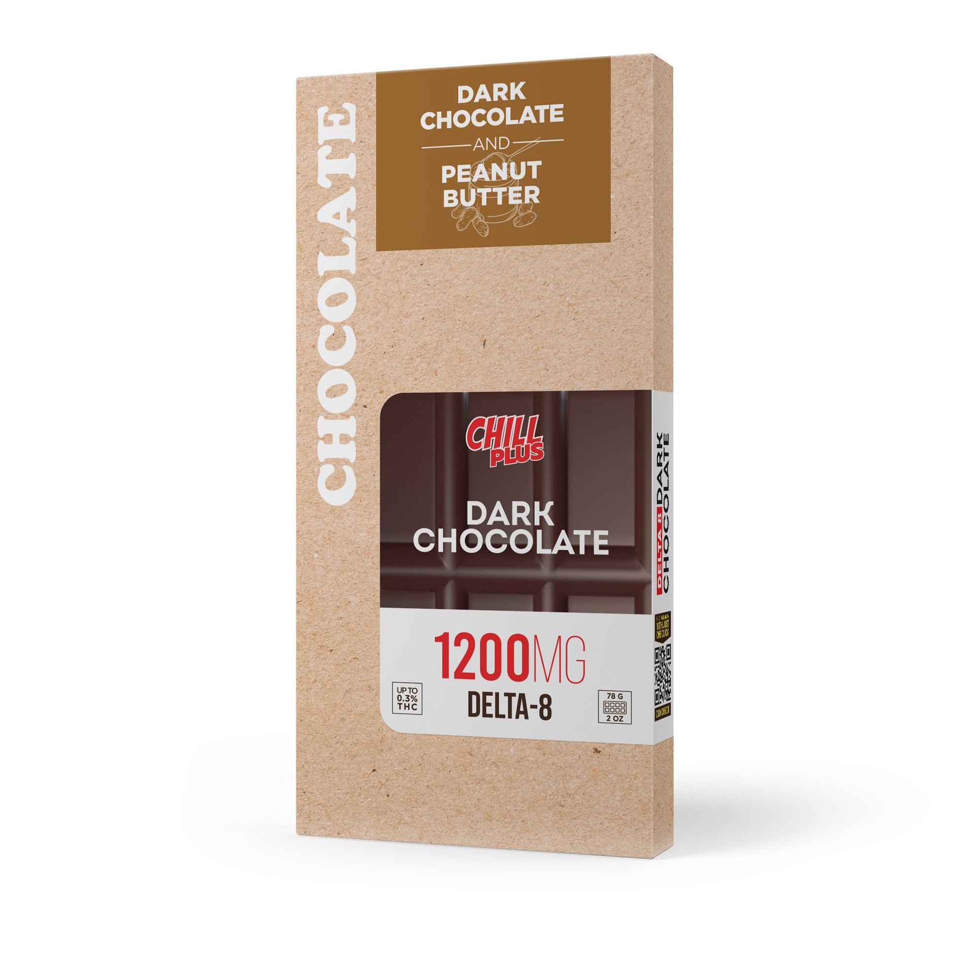 1,200mg Dark Chocolate & Peanut Butter Bar - Delta 8