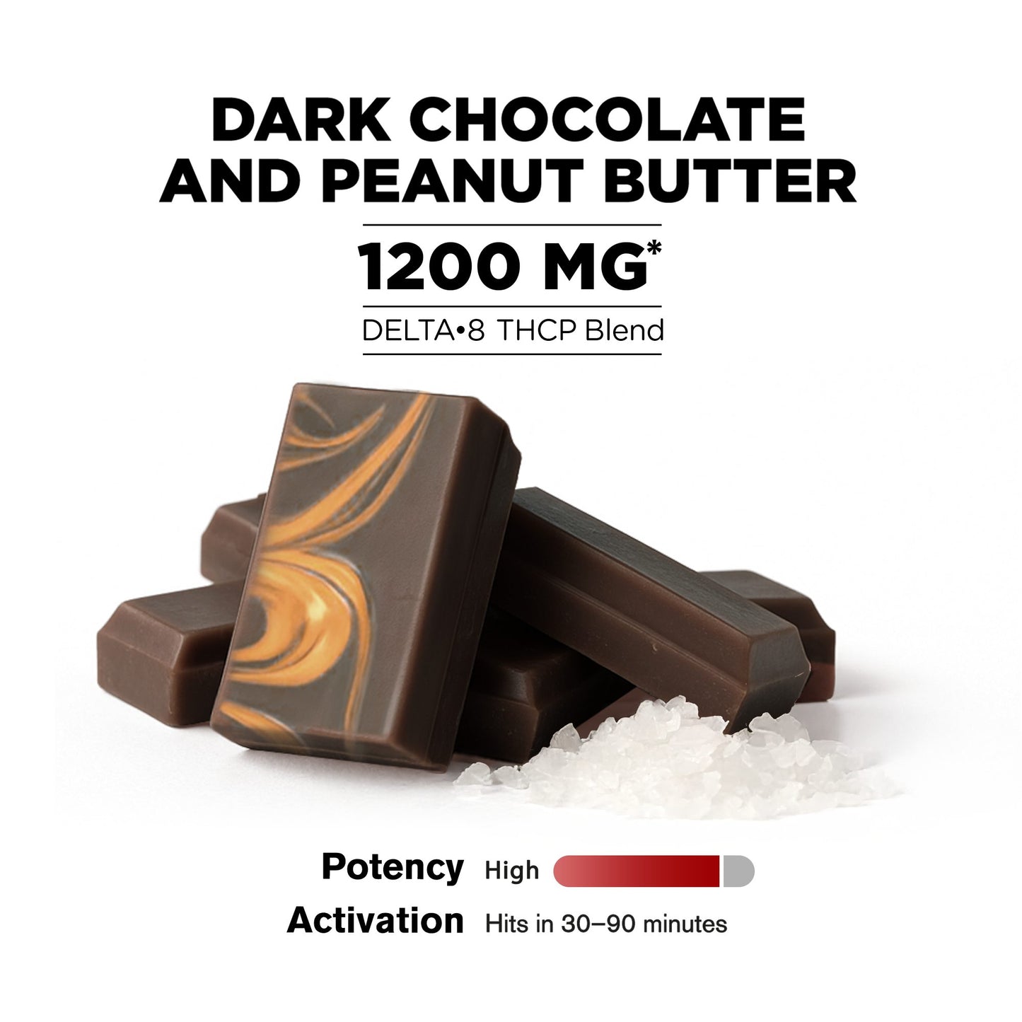 1,200mg Dark Chocolate & Peanut Butter Bar - Delta 8