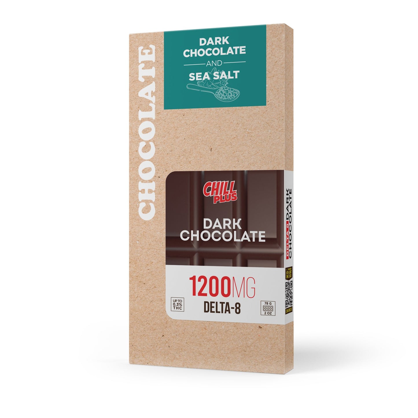 1,200mg Dark Chocolate & Sea Salt Bar – Delta 8 – Chill Plus