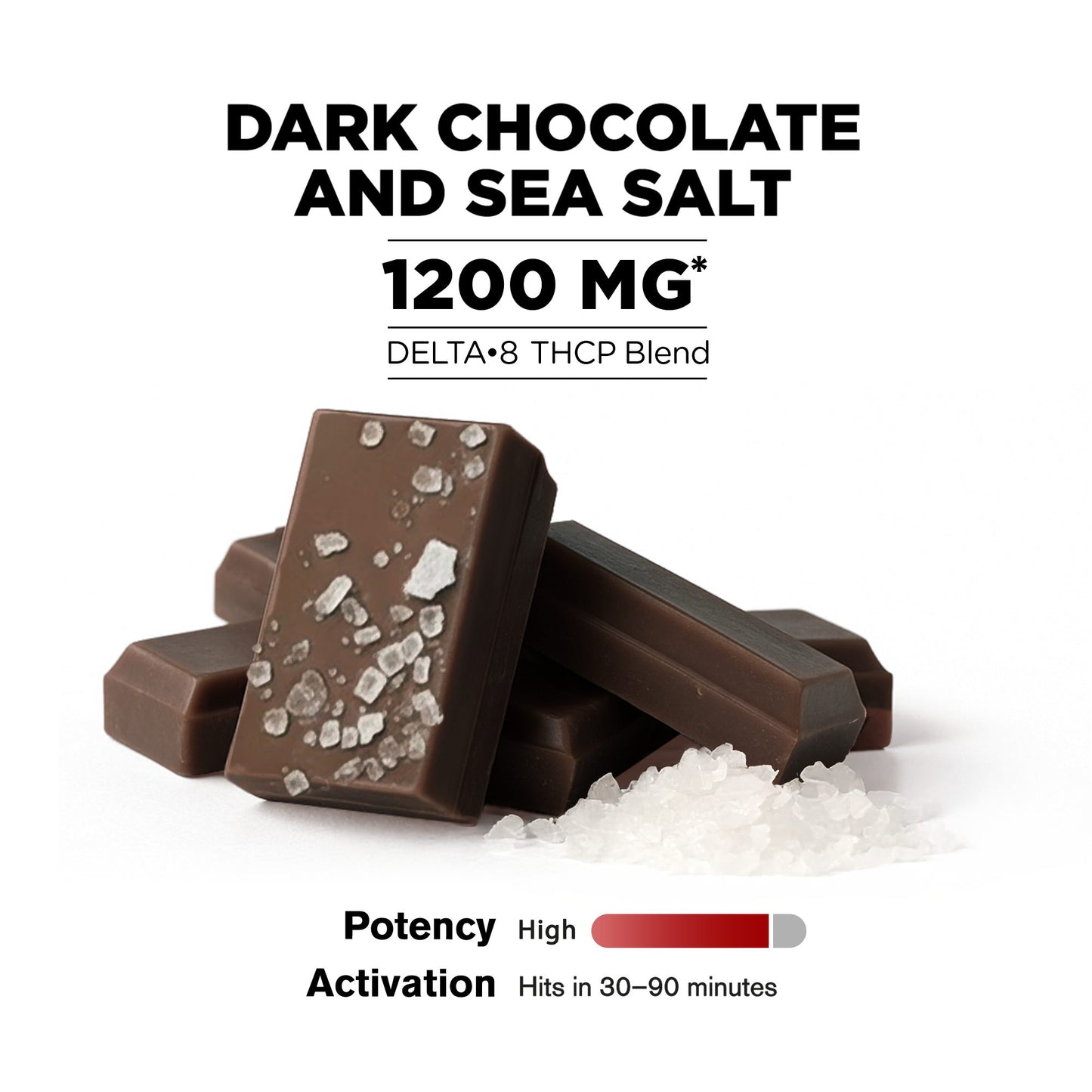 1,200mg Dark Chocolate & Sea Salt Bar – Delta 8 – Chill Plus