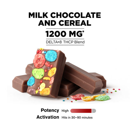 1,200mg Milk Chocolate & Cereal Bar - Delta 8 - Chill Plus