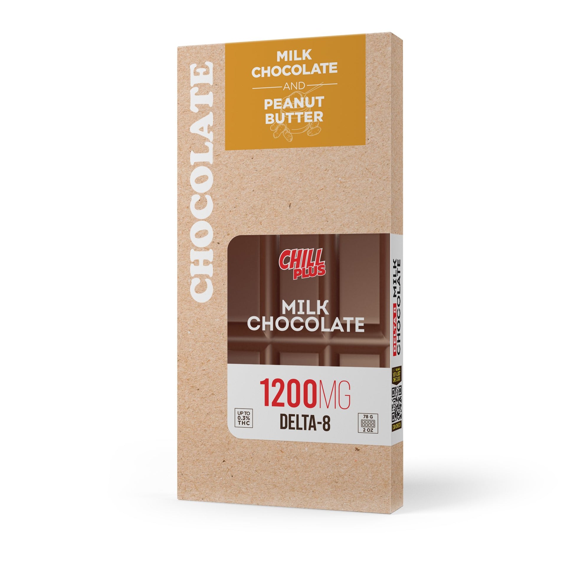 1,200mg Milk Chocolate & Peanut Butter Bar - Delta 8