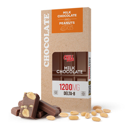 1,200mg Milk Chocolate & Peanuts Bar – Delta 8 – Chill Plus
