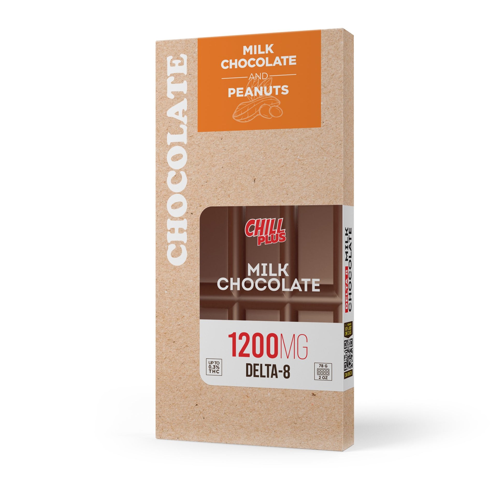 1,200mg Milk Chocolate & Peanuts Bar – Delta 8 – Chill Plus