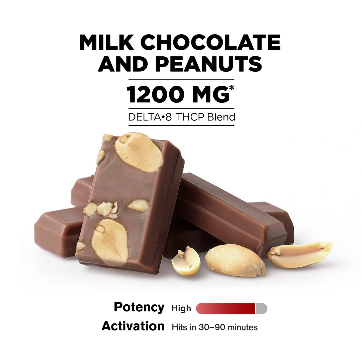 1,200mg Milk Chocolate & Peanuts Bar – Delta 8 – Chill Plus