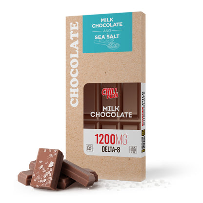 1,200mg Milk Chocolate & Sea Salt Bar – Delta 8 – Chill Plus