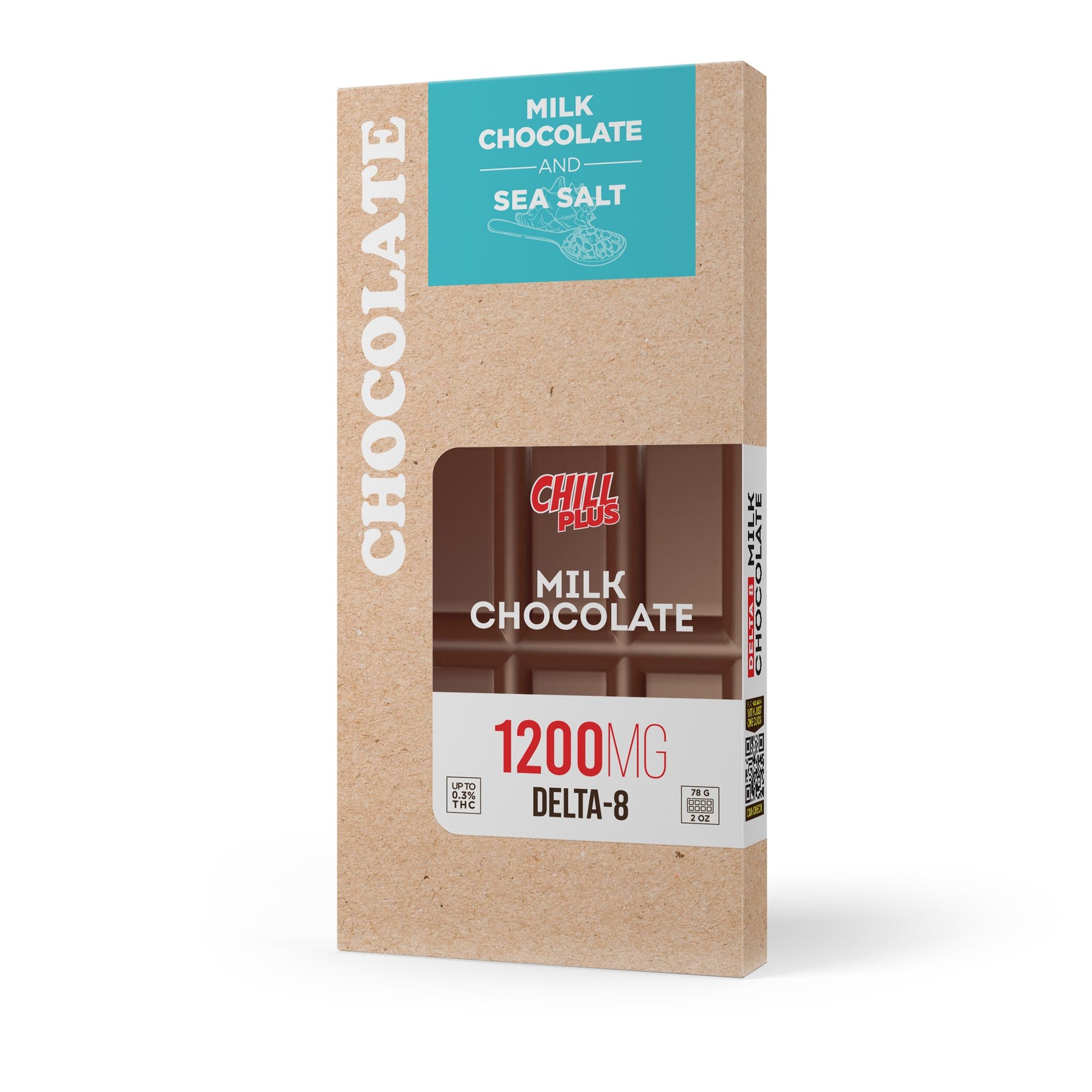 1,200mg Milk Chocolate & Sea Salt Bar – Delta 8 – Chill Plus