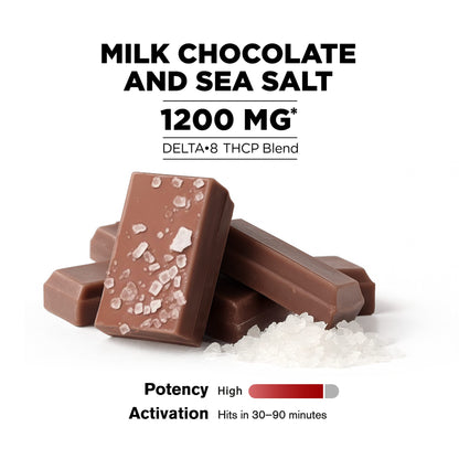 1,200mg Milk Chocolate & Sea Salt Bar – Delta 8 – Chill Plus