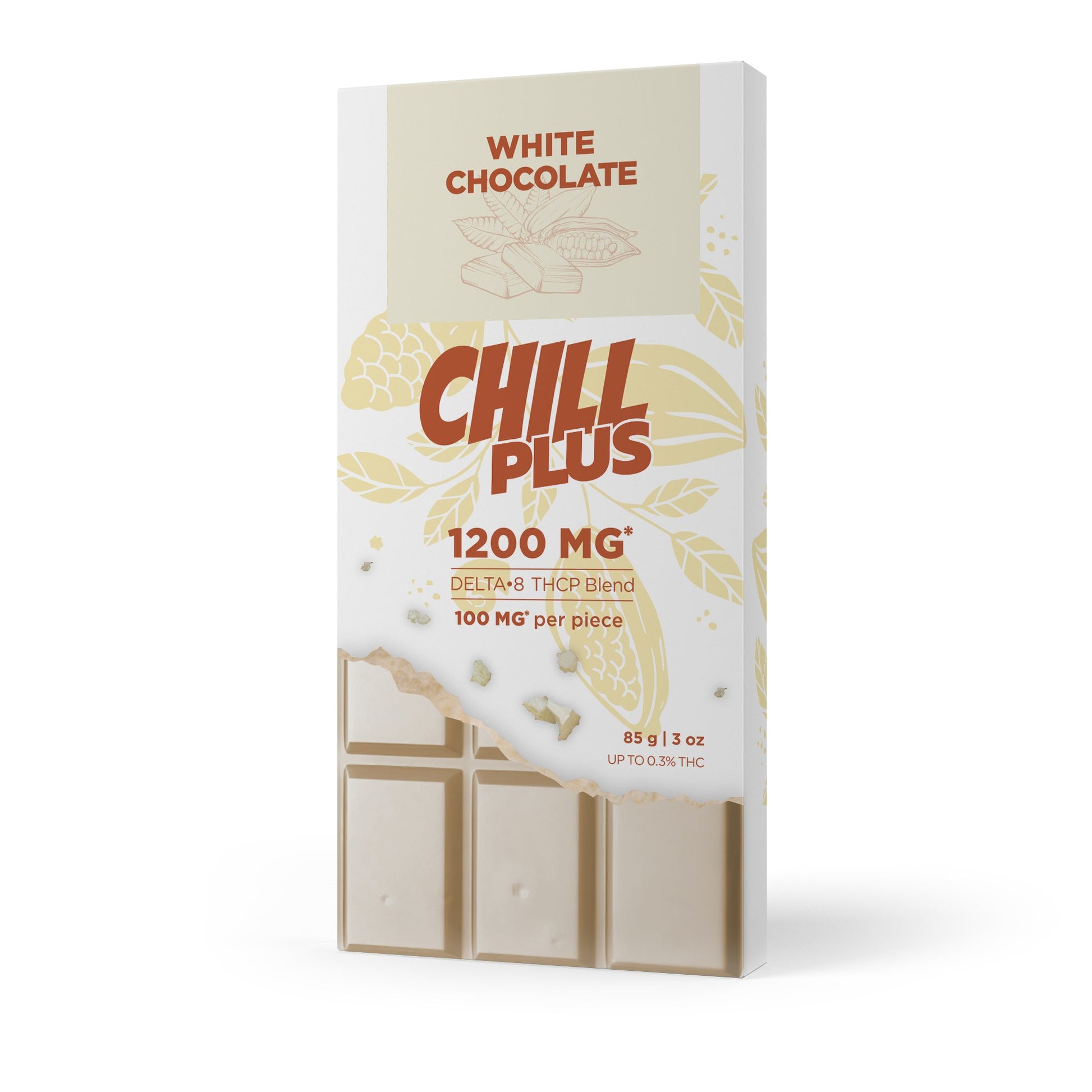 1,200mg White Chocolate Bar - Delta 8 - Chill Plus