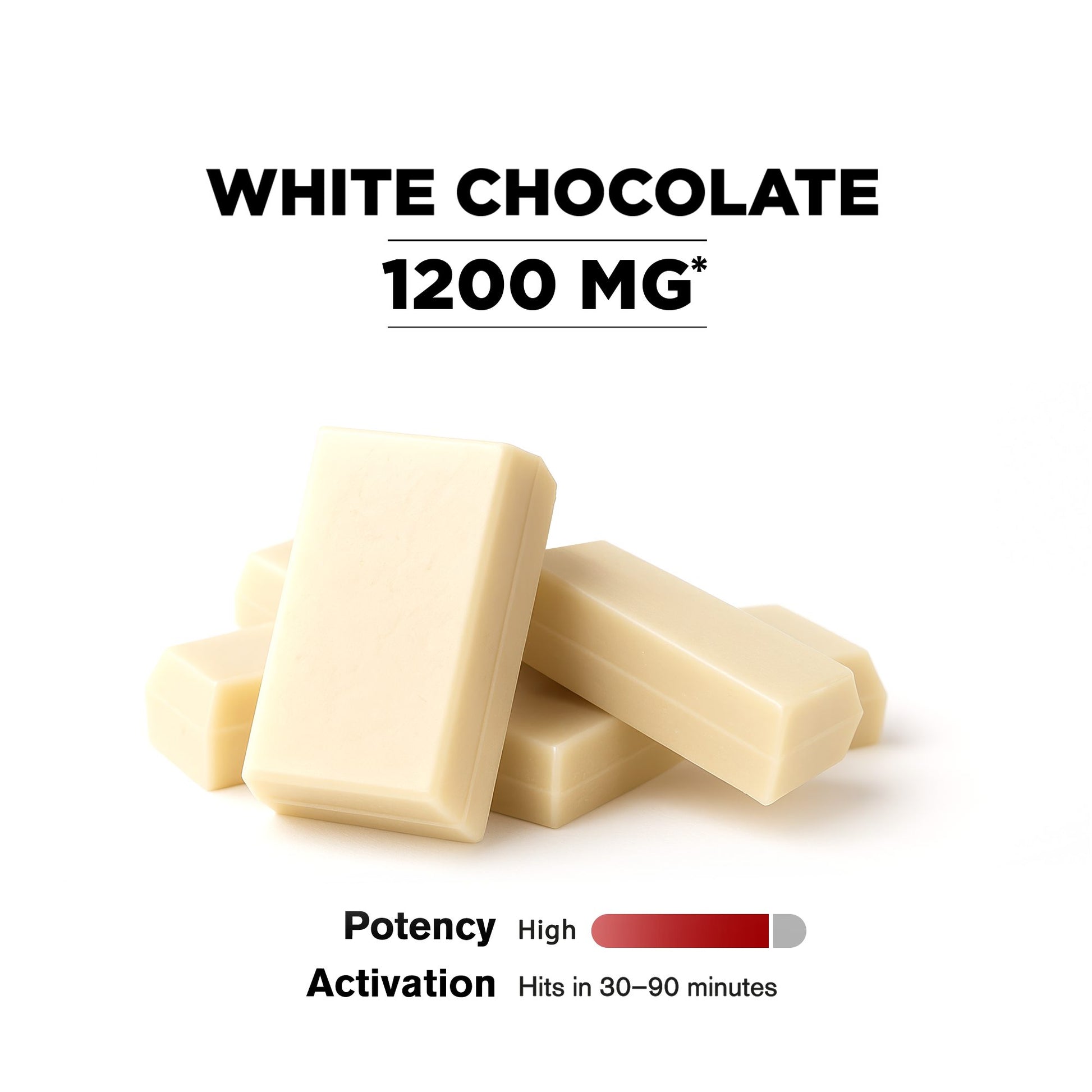 1,200mg White Chocolate Bar - Delta 8 - Chill Plus