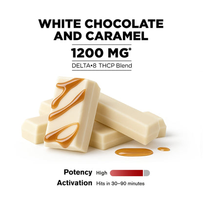 1,200mg White Chocolate & Caramel Bar - Delta 8 - Chill Plus