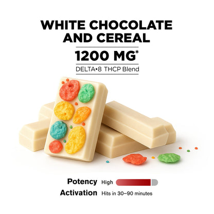 1,200mg White Chocolate & Cereal Bar - Delta 8 - Chill Plus