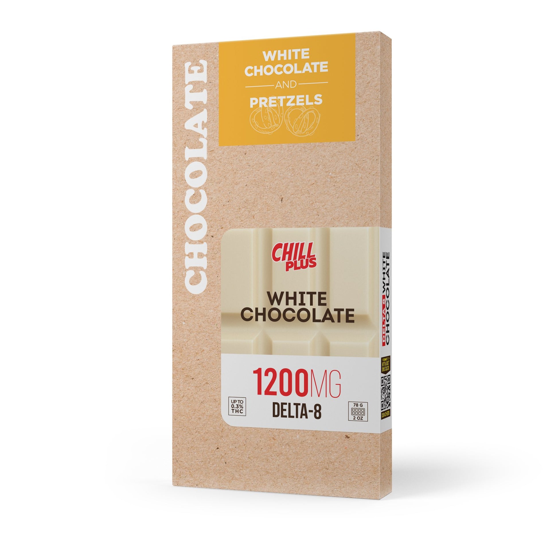1,200mg White Chocolate & Pretzels Bar - Delta 8 - Chill Plus