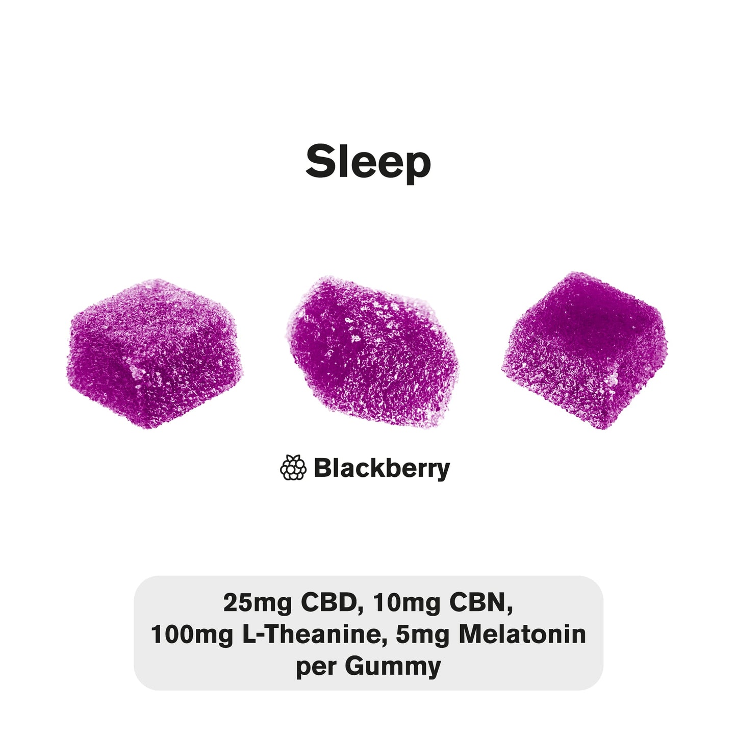 140mg Full Spectrum CBD, CBN, Melatonin, L-Theanine Gummies - Blackberry - Chill