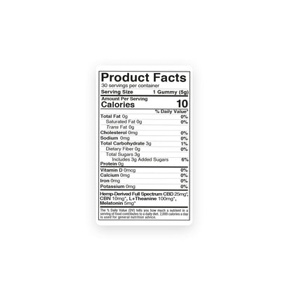 140mg Full Spectrum CBD, CBN, Melatonin, L-Theanine Gummies - Blackberry - Chill