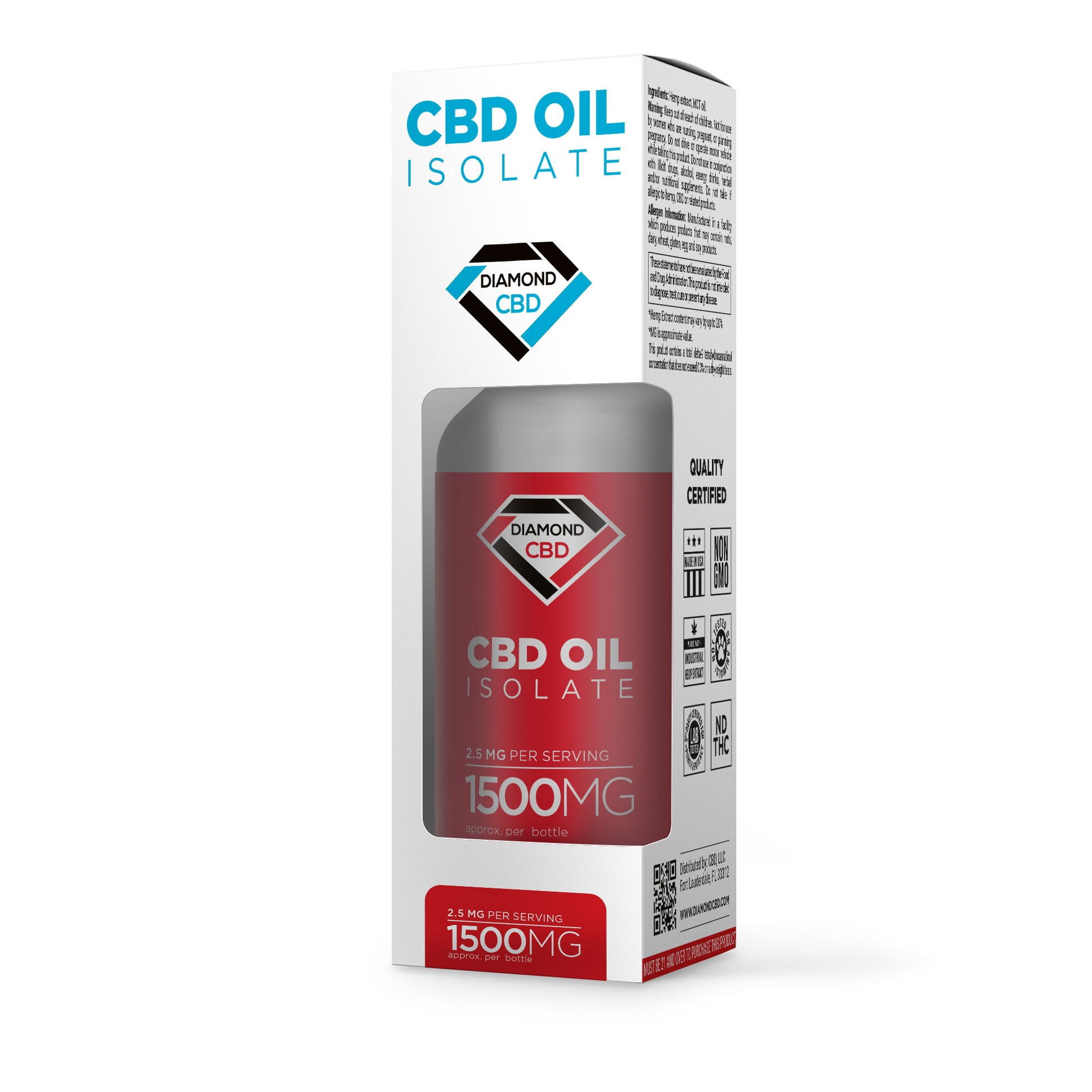 1,500mg CBD Isolate Oil - Diamond CBD