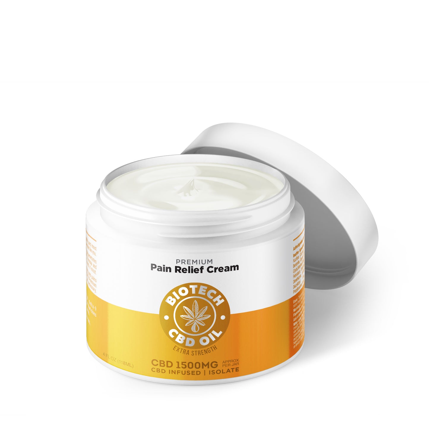 1,500mg CBD Pain Relief Cream - 4oz - Biotech CBD